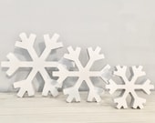 Wooden snowflakes, Christmas decor, Winter, rustic, Farmhouse, Tiered tray decor, Let it snow sign