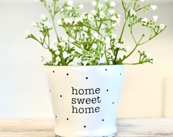 Farmhouse home sweet home white vase for tiered tray