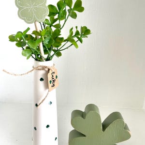 St. Patrick's Day Floral Vase, Shamrock Tiered Tray Decor