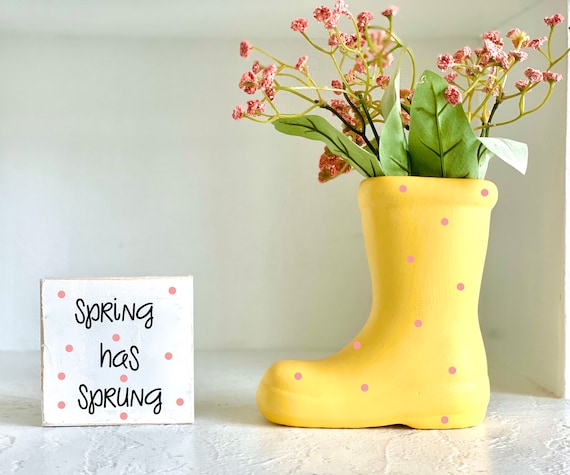 Rain Boot Planter Spring Vase Easter Decor Ceramic Flower Vase Mother s Day Gift Tiered Tray Decor Hostess Gift Etsy