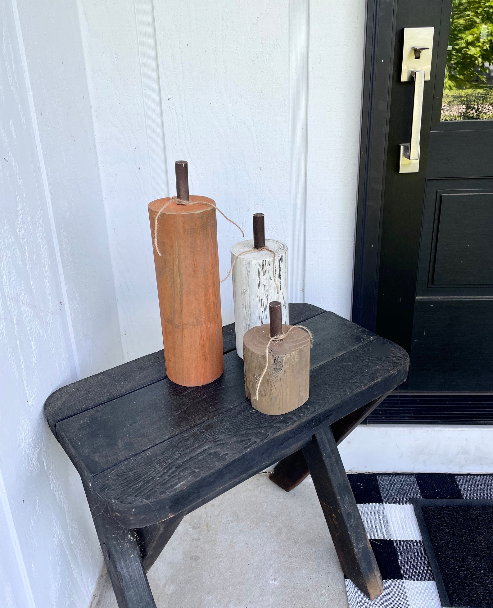 Wood Pumpkins, Fall Decor for Front Porch, Large Rustic Wooden Pumpkins ...