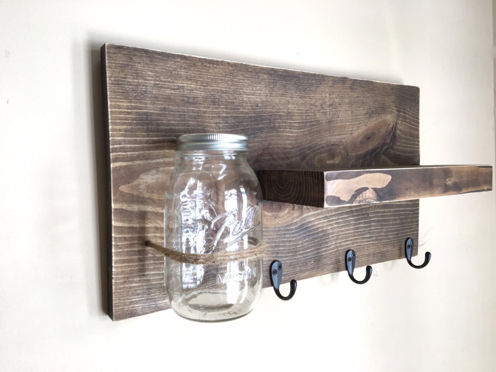 Entryway Shelf Key Holder Wall Vase Shelf With Hooks Etsy