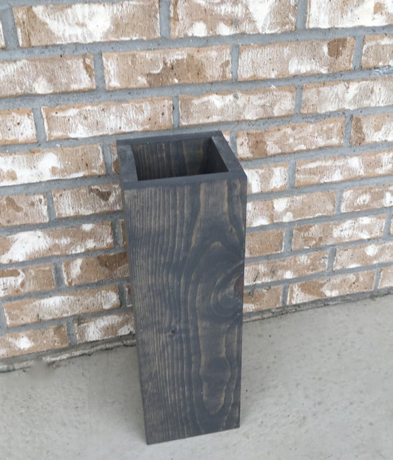 Gray Floor Vase Reclaimed Wood Rustic Vase Porch Decor Wooden Floor Vase Vase For Porch Outdoor Vase Rustic Farmhouse Decor