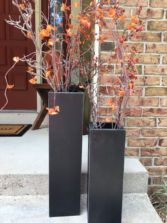 Large Vases Wooden Reclaimed Wood Rustic Vases Floor Etsy