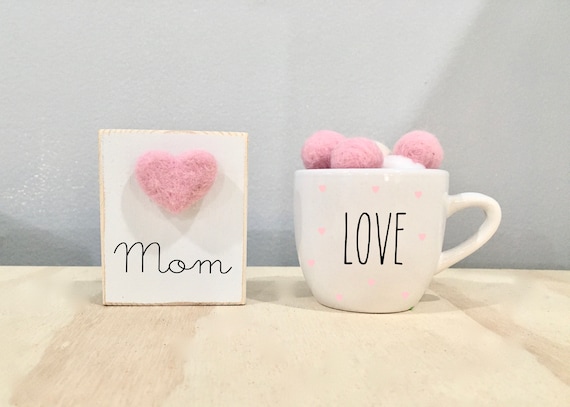 Mother's Day Coffee Mug and Sign Set, Tiered Tray Decor