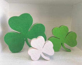 St. Patrick's day decor, wooden shamrock, Tiered tray decor, St. Patty's day, rustic decor,  seasonal, wood, tiered tray decor, shelf sitter