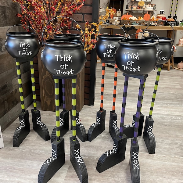 Witch Feet Candy Bowl: Halloween Cauldron Decor