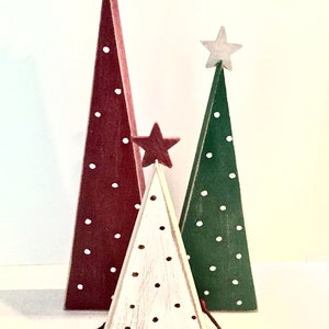 Wooden Trees, Christmas Trees, Set of 3 Trees, Wood Christmas Trees ...