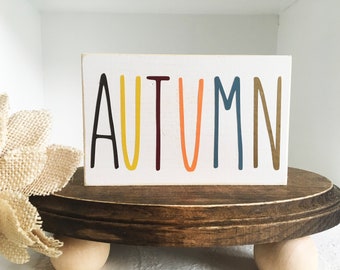 Fall decor, Wooden sign, Tiered tray sign, Autumn, Fall sign, Farmhouse decor, Tiered tray decor, Coffee bar, wooden block, Kitchen sign