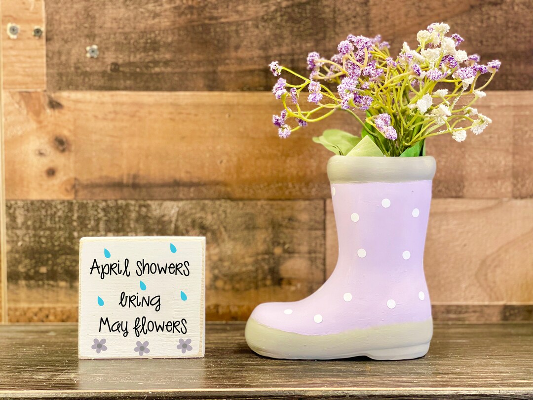 Ceramic Rain Boot Planter, Spring Decor, Flower Vase, Mother's Day Gift