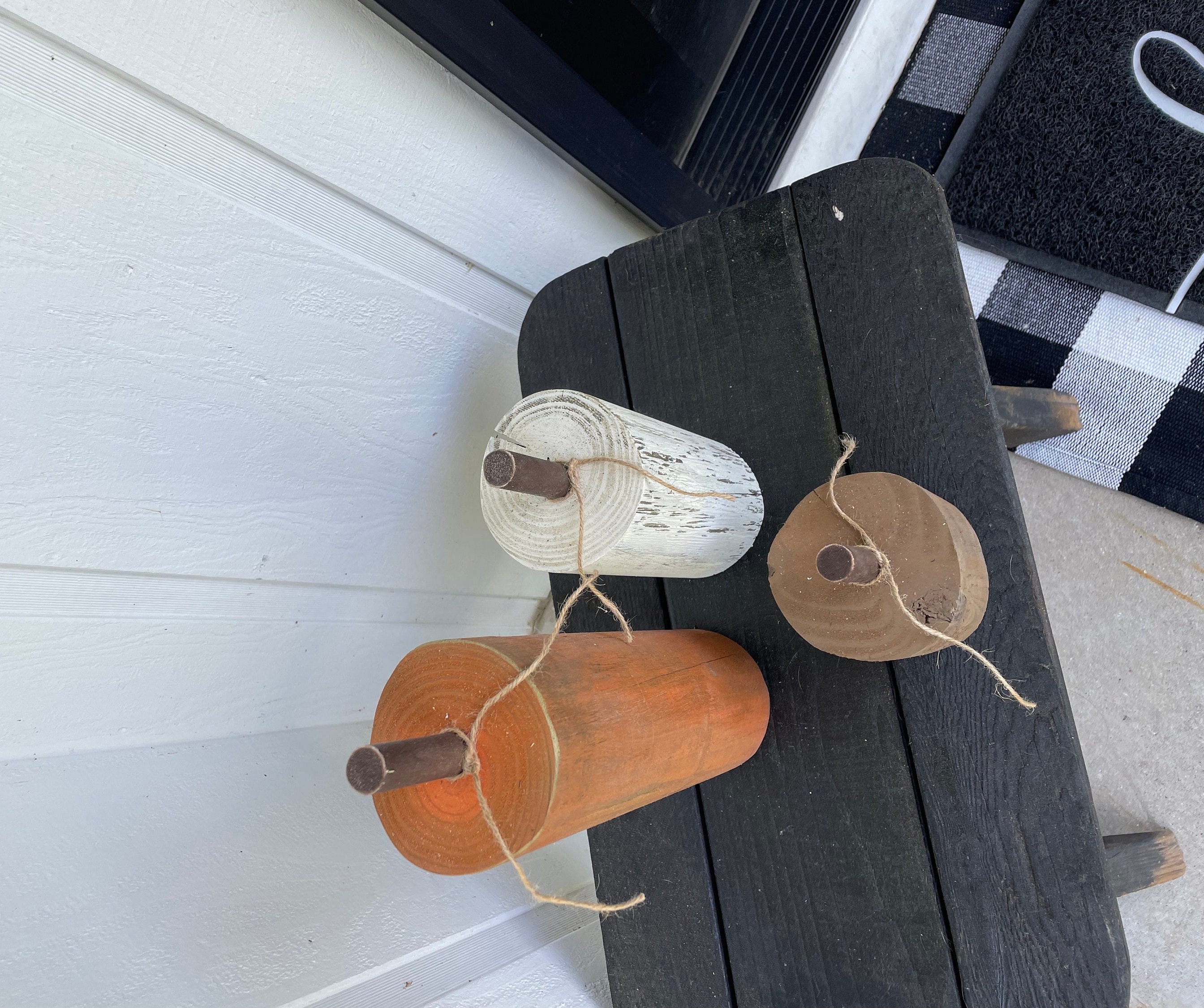 Wood Pumpkins, Fall Decor for Front Porch, Large Rustic Wooden Pumpkins ...