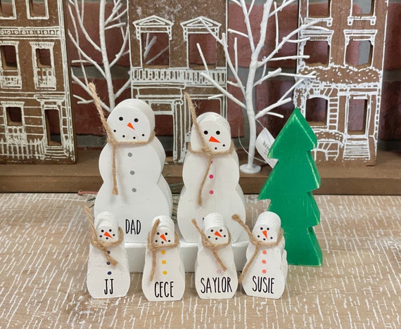 Wood Snowman, Snowman Decor, Tiered Tray Decor, Winter Decor