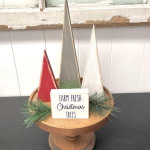 Rustic Wooden Christmas Tree Set: Farmhouse Tiered Tray Decor - Etsy