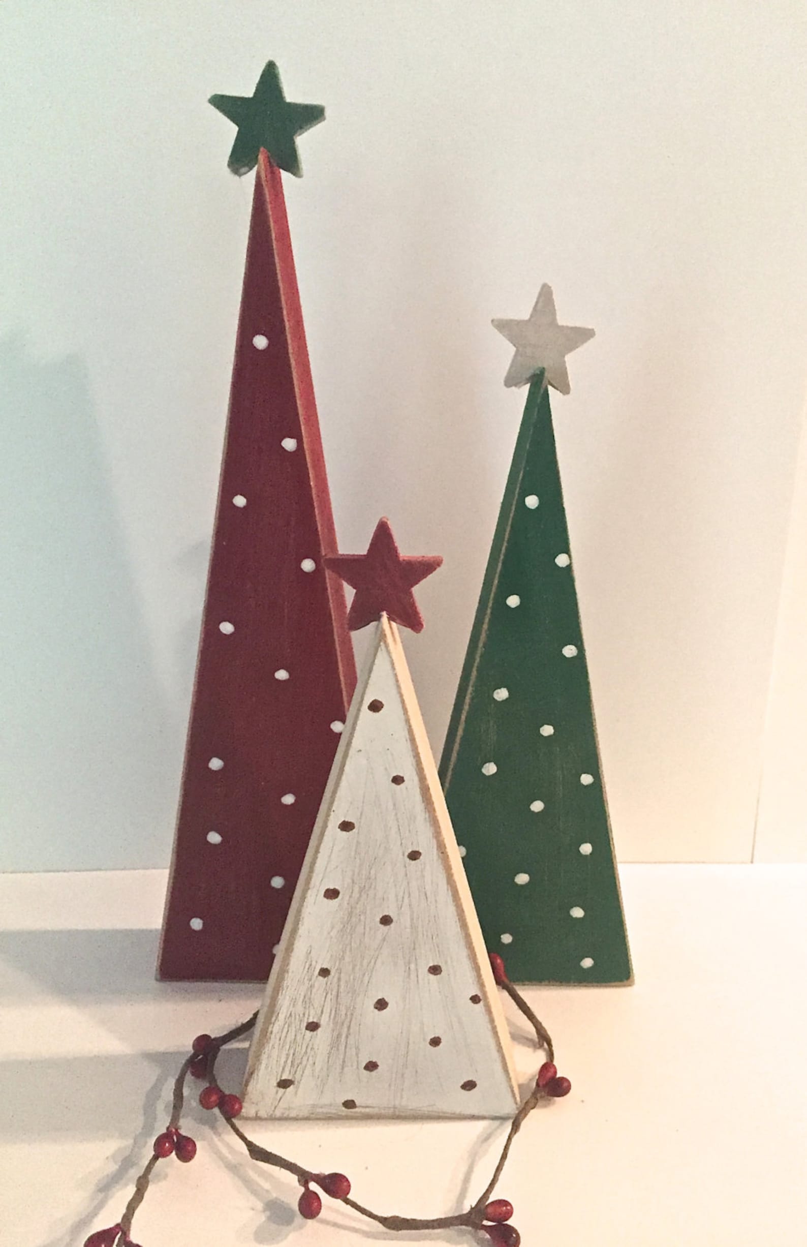 Wooden Trees Christmas Trees Set of 3 Trees Wood Christmas Etsy