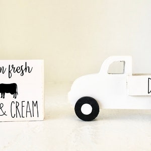 Dairy truck, truck and sign set, farm decor, Wooden truck, Farmhouse, Tiered tray, Old truck, Tiered tray sign, farm fresh milk, Kitchen