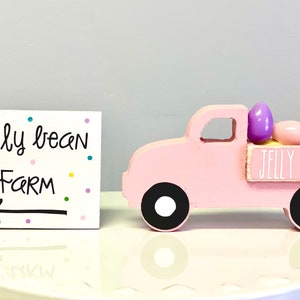 Jelly bean truck, tiered tray decor, truck and sign set, Easter decor, Wooden truck, Jelly bean farm, Tiered tray, Spring