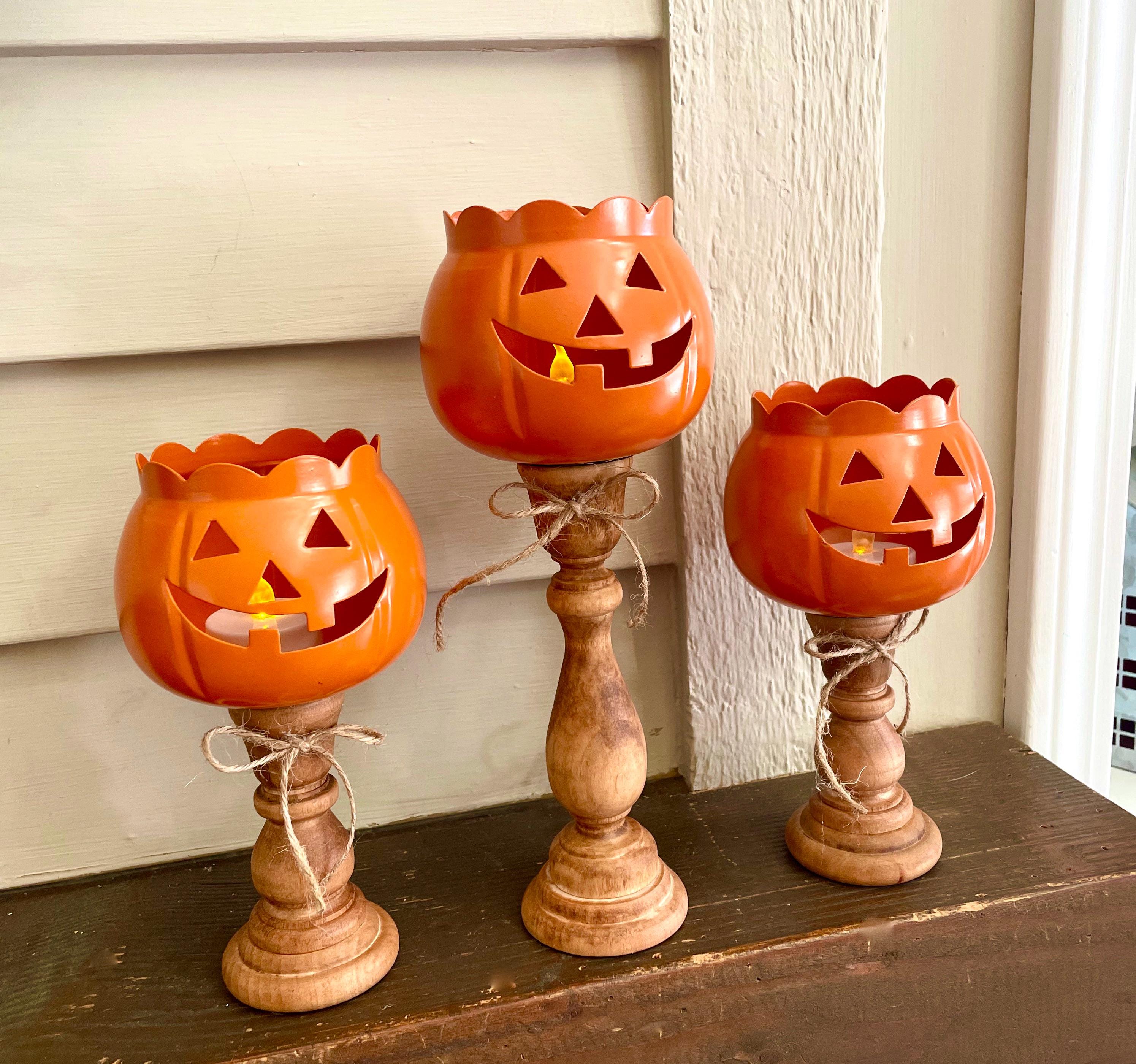 Metal Pumpkin Candle Holder: Fall Tiered Tray Decor - Etsy