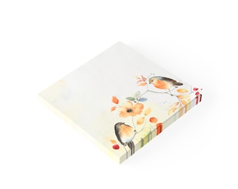 Post-it-lappar med fågelmotiv, pastellfärgade blommiga brevpapper