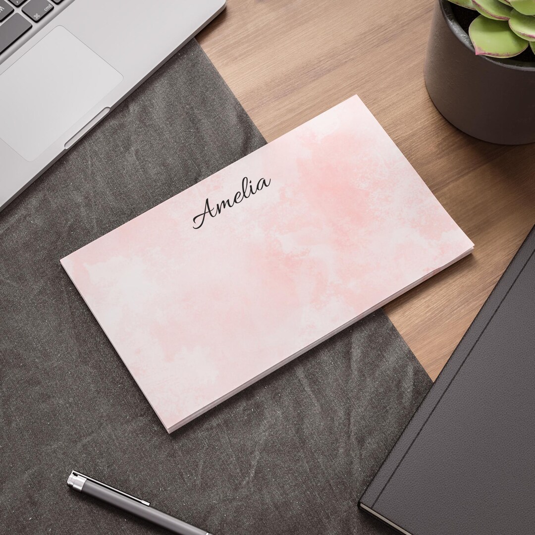 Personalized Watercolor Sticky Notes: Custom Teacher Gifts, Pink Office ...