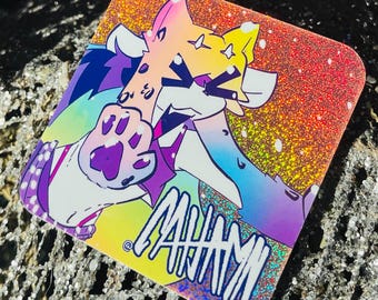 ADESIVO XCITE - Spedizione gratuita negli Stati Uniti - Olografico, Vinile, Scena, Y2K, Retro, Decorazione pelosa, Rave, Arcobaleno