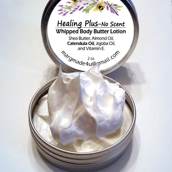 Whipped Body Butter Lotion-Healing Plus -2 pack of 2oz tins