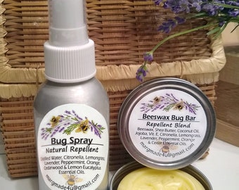 Bug Spray and Beeswax Bug Bar Lotion-any set of 2