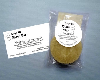 Shave Bar Soap 2 Bars - men or women- unscented