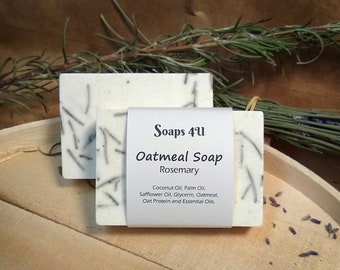 Oatmeal Bar Soap-Rosemary- 2 pack -All Natural no chemicals