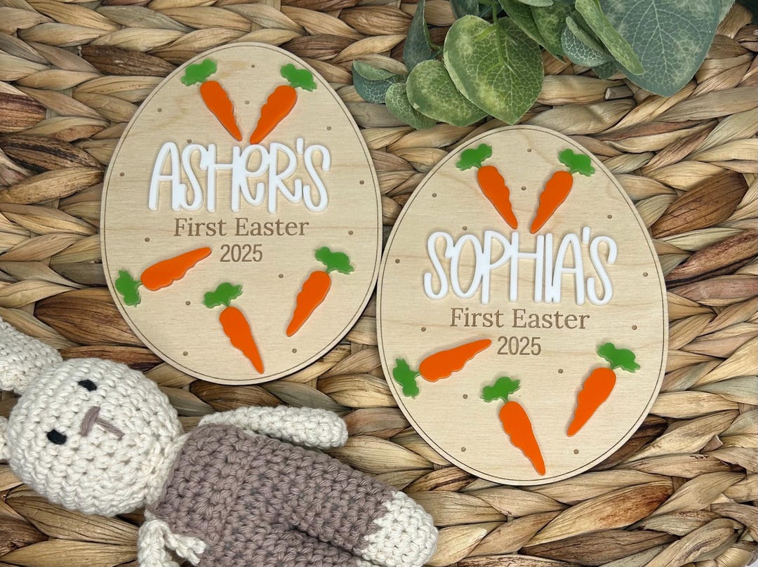 First Easter Signs Personalized My First Easter Sign: 3D Wooden Holiday Keepsake - Etsy