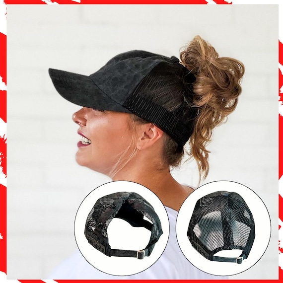 Messy hair/ponytail mesh baseball cap Casual Amazon.com: KorhLeoh Women Ponytail Baseball Caps Mesh Quick  main image 2