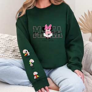 Custom Disney Mama Sweatshirt, With Kids Names, Mama Mouse Hoodie, Personalized Mama Gift, Best Mom Sweater, Mothers Day Gift, Minnie Mouse image 6