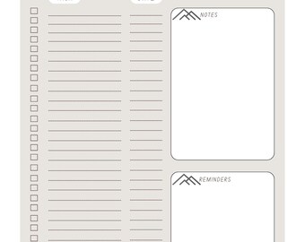 May include: A light gray To Do List notepad with the words "TO DO LIST" at the top. The notepad has sections for tasks, dates, notes, and reminders. Decorative leaf illustrations are in the corners.