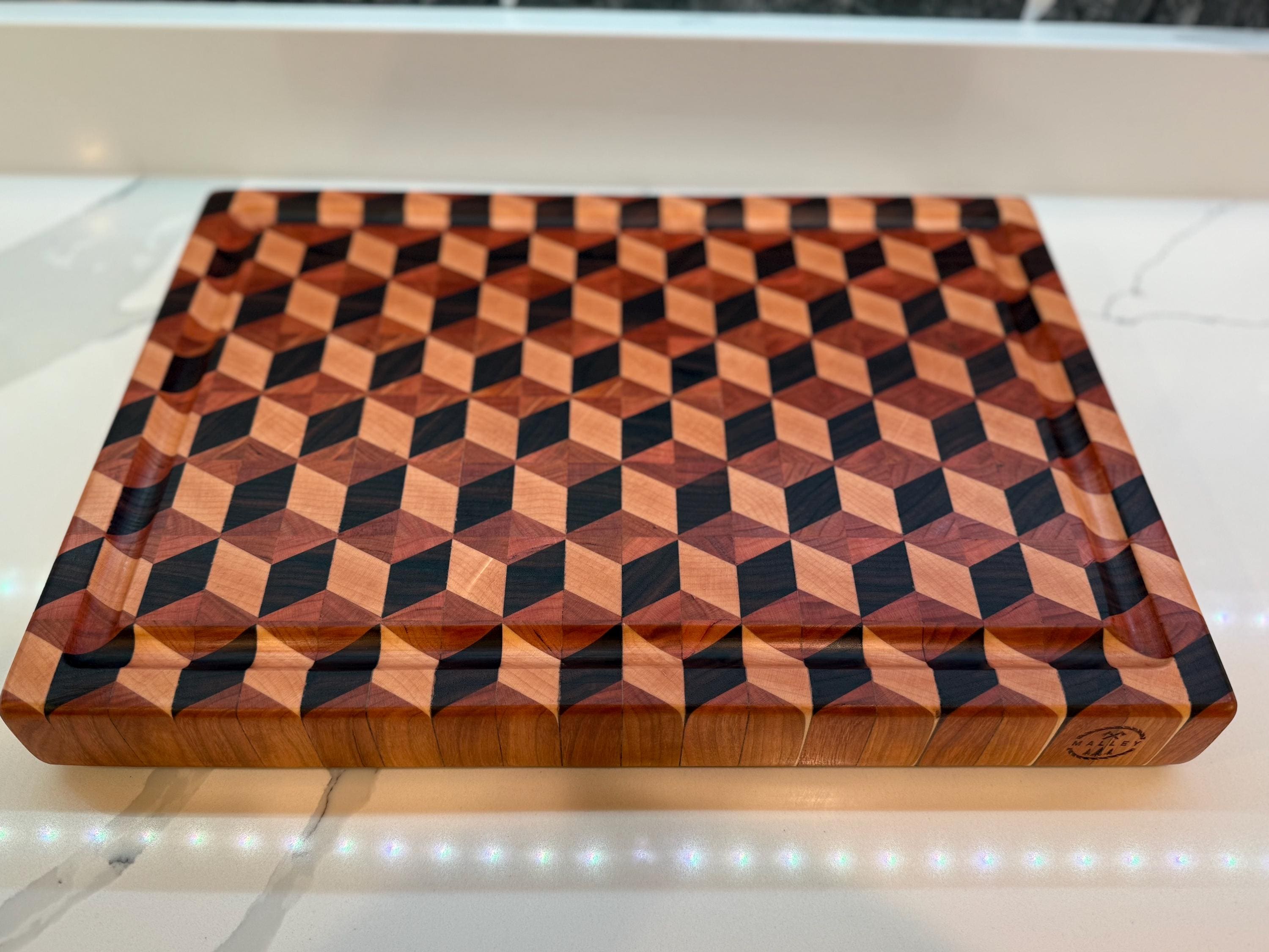 3D Cube Cutting Board: Handmade Walnut, Maple, Cherry End Grain - Etsy