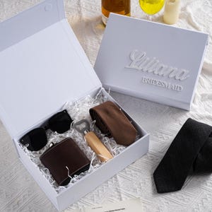 Caixa de presente vazia personalizada, caixa quadrada personalizada para pedido de madrinha, embalagem para lembrança de casamento para chá de panela ou dama de honra, caixa de agradecimento.