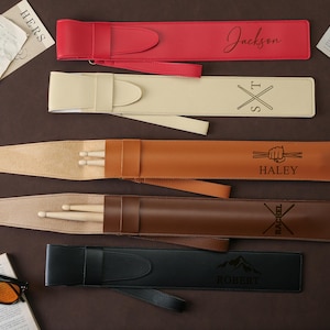 Personalized Drumstick Case,Leather Drumstick Bag,Gift for Musician,Drumstick Holder,Custom Gift for Drummer,Drumsticks Pouch,Drummer Gift