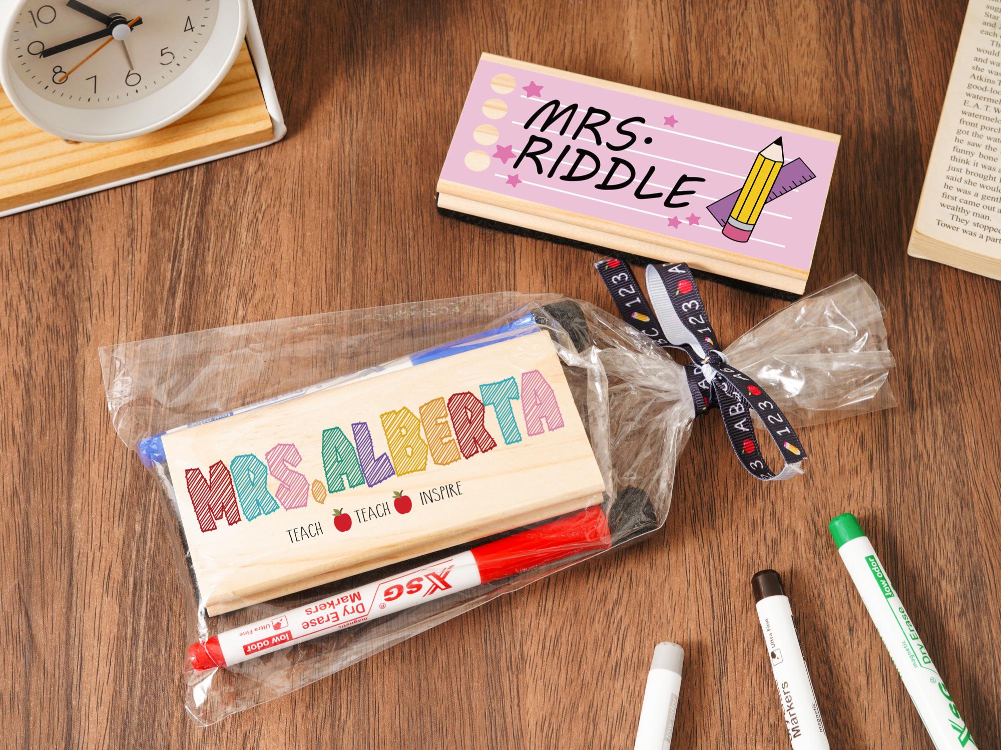 Personalized Teacher Name Whiteboard Eraser, Back to School Teacher Appreciation Gift, Chalkboard Eraser, Eraser for teacher, Art dry eraser