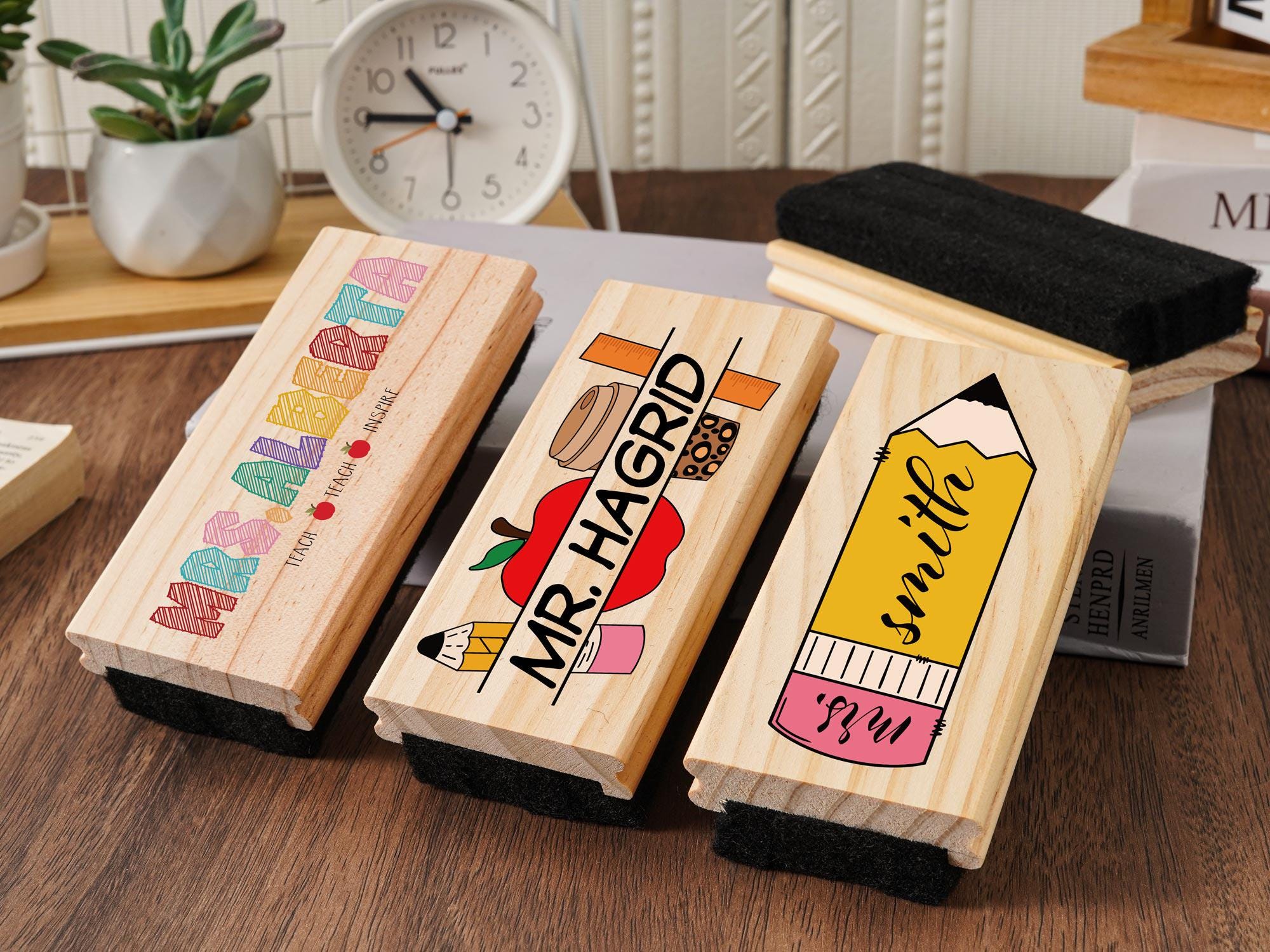 Personalized Teacher Name Whiteboard Eraser, Back to School Teacher Appreciation Gift, Chalkboard Eraser, Eraser for teacher, Art dry eraser