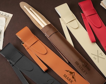 Personalized Leather Drumstick Case,Engraved 5A Drum Sticks,Gift for Musician,Custom Gift for Drummer,Drumsticks Pouch,Drummer Birthday Gift