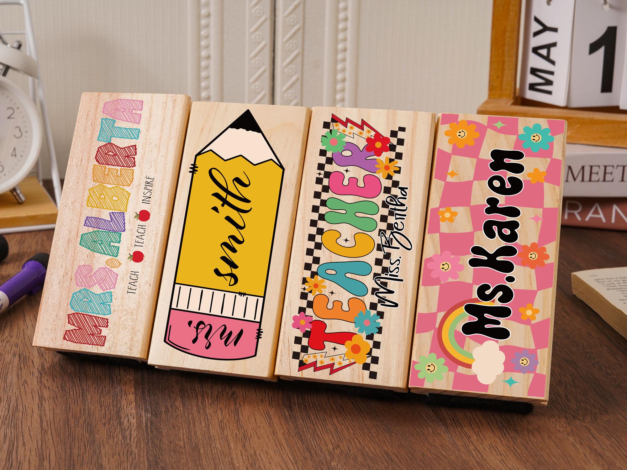 Personalized Teacher Name Whiteboard Eraser, Back to School Teacher Appreciation Gift, Chalkboard Eraser, Eraser for teacher, Art dry eraser