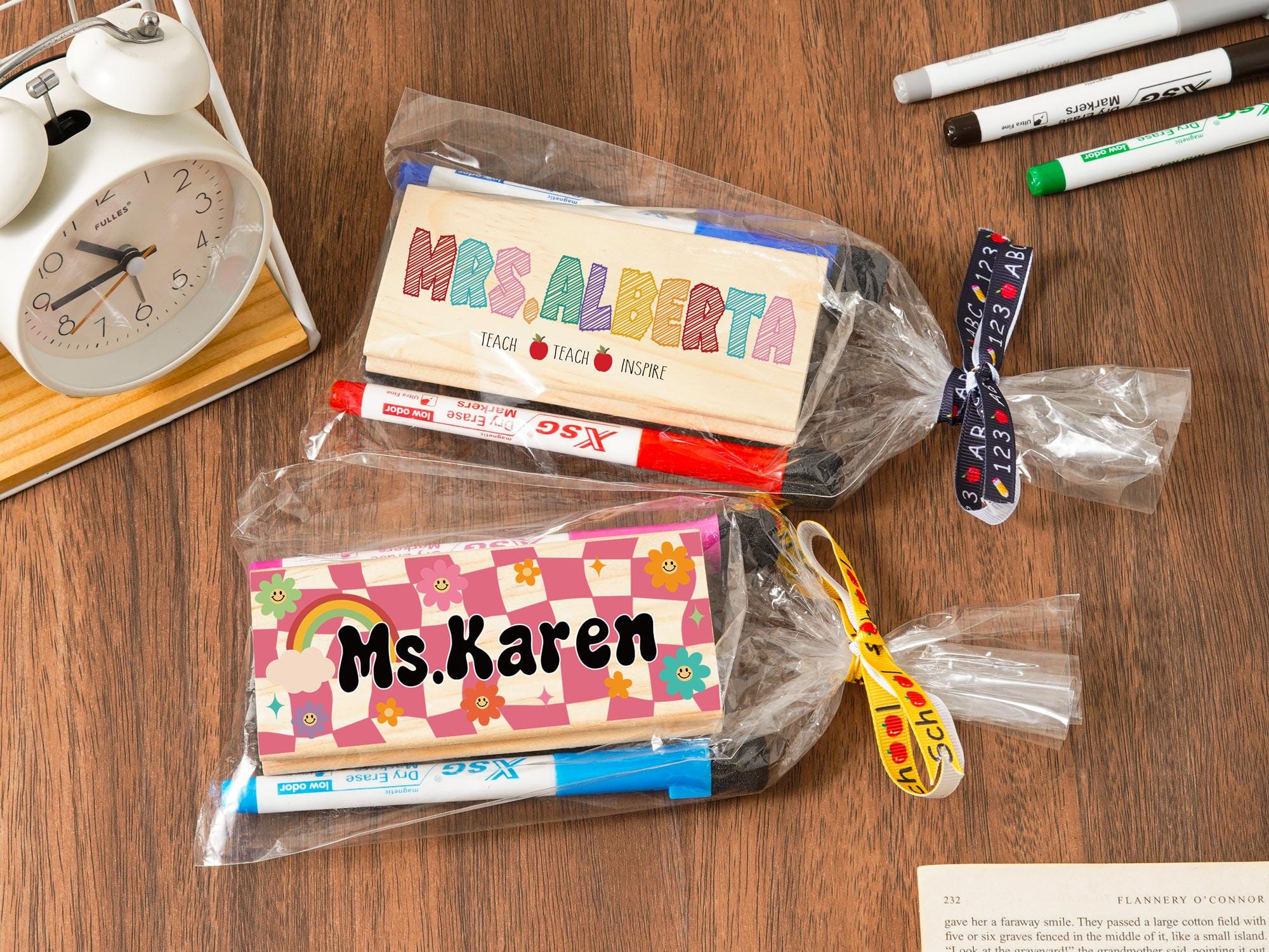 Personalized Teacher Name Whiteboard Eraser, Back to School Teacher Appreciation Gift, Chalkboard Eraser, Eraser for teacher, Art dry eraser
