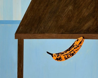 Falling or Leaving. Original art, Home Decor, Art Collector, Banana,  Funky Fruits, Colorful Art, Pop Art, Eccentric Designs