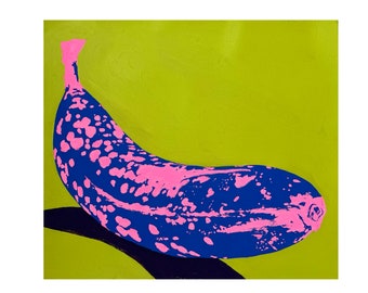 Mondays in May. Original art, Home Decor, Art Collector, Banana, Funky Fruits, Colorful Art, Pop Art, Eccentric Designs