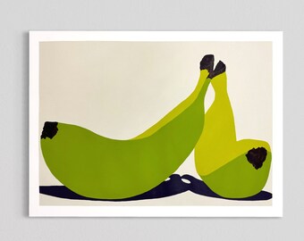 If I were an Olive, Original art on paper, Home Decor, Art Collector, Banana,  Funky Fruits, Colorful Art, Pop Art, Eccentric Designs