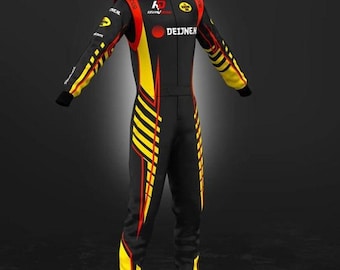 Combinaison de course de karting fabriquée à la main, norme CIK/FIA de niveau 2, personnalisation de la combinaison de course dans toutes les tailles avec la possibilité d'ajouter vos propres logos + livraison gratuite