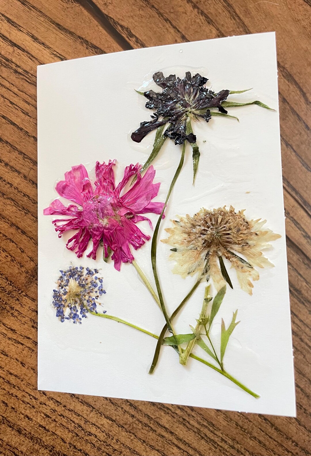 Handmade Pressed Flower Card Set, Botanical Stationery - Etsy