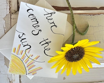 Here Comes the Sun- Beatles greeting card