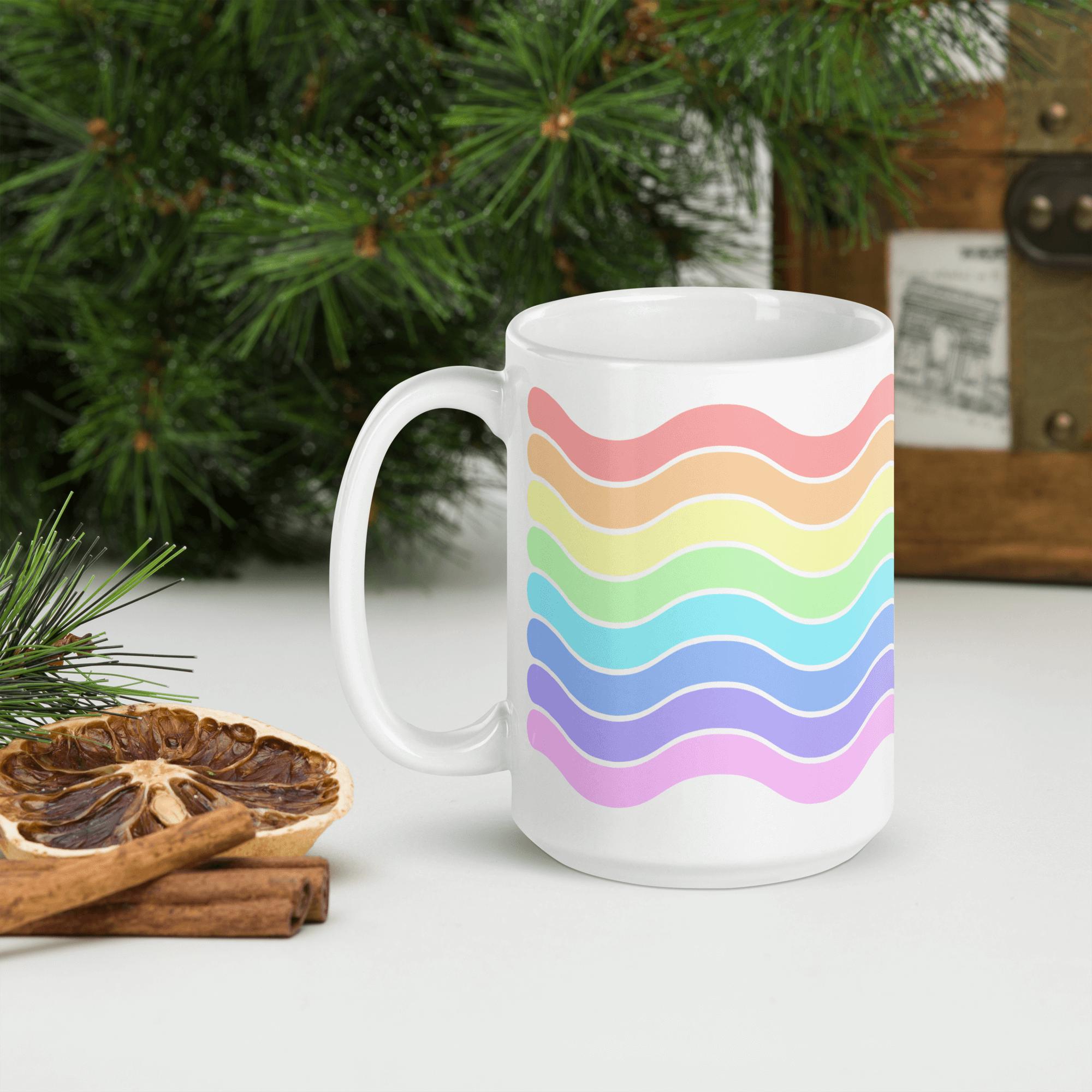 Wavy Rainbow 15oz Ceramic Mug