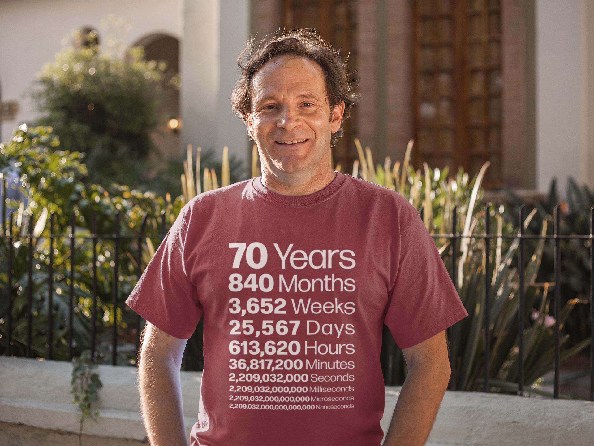 70th Birthday Life In Numbers Tee