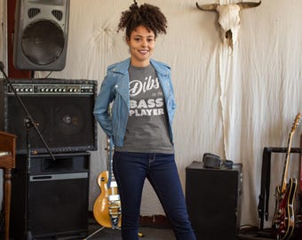 T-shirt grappige bassist - Unisex Dibs On Bass Muziek Humor Cadeau