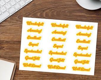 Teacher Yellow Sticker – Motivational Positive Laptop Labels